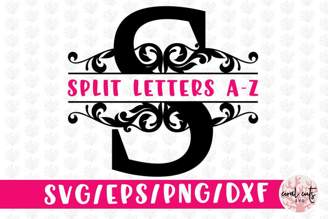 Split Letters Monogram A to Z - Svg EPS DXF PNG File SVG CoralCutsSVG 