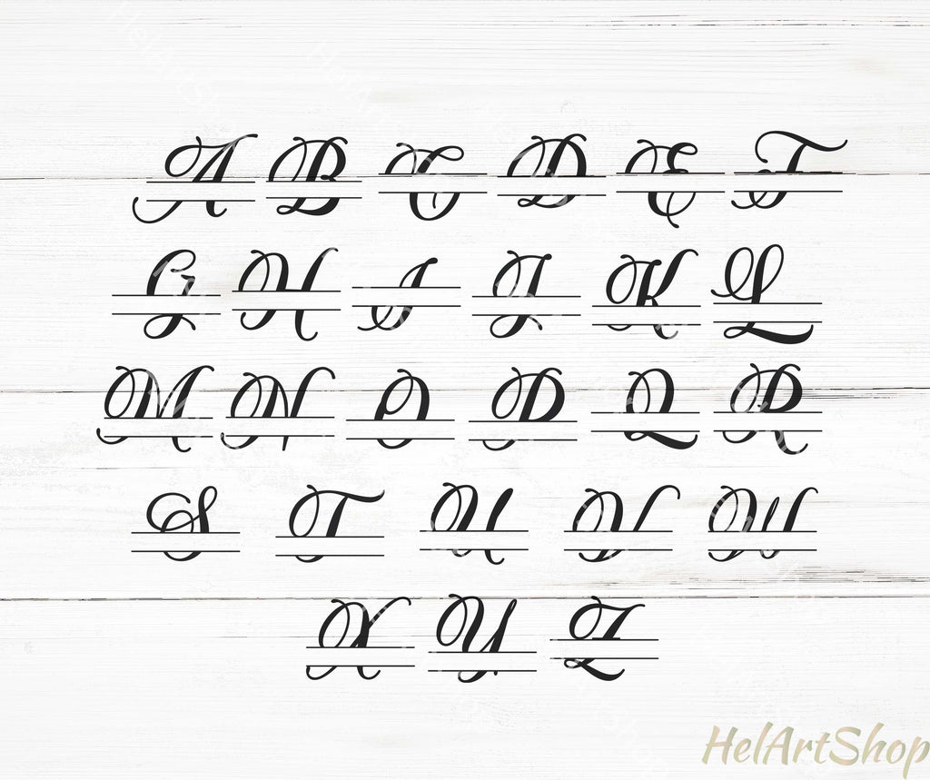 Split Letters SVG, Monogram Alphabet SVG - So Fontsy