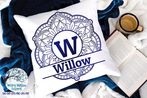 Split Mandala Monogram SVG Bundle SVG Wispy Willow Designs 