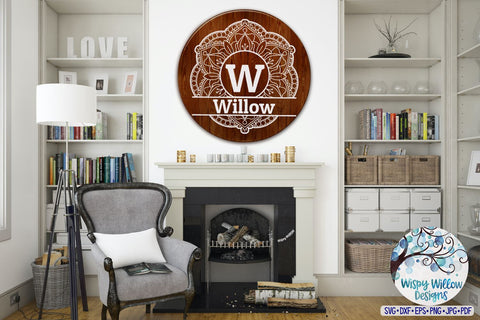 Split Mandala Monogram SVG Bundle SVG Wispy Willow Designs 