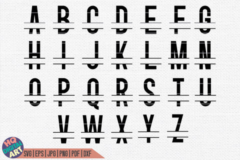 Split Monogram Alphabet Bundle SVG | 3 Letter Designs SVG HQDigitalArt 