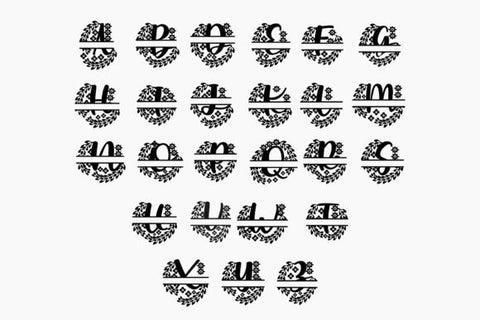 Split Monogram Alphabet Letter A - Z. SVG Irvan Randi 