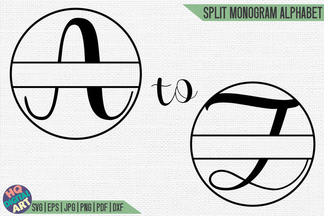 Split Monogram Alphabet SVG | 26 Split Letters SVG HQDigitalArt 