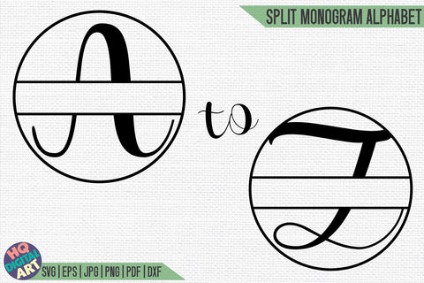 Split Monogram Alphabet SVG | 26 Split Letters SVG HQDigitalArt 