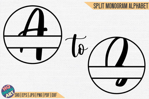 Split Monogram Alphabet SVG | 26 Split Letters SVG HQDigitalArt 