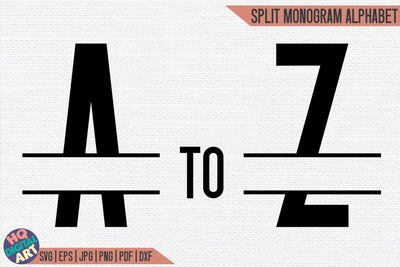 Split Monogram Alphabet SVG | 26 Split Letters SVG HQDigitalArt 