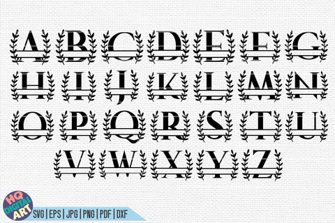 Split Monogram Alphabet SVG | 26 Split Letters SVG HQDigitalArt 