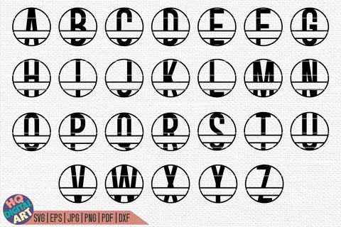 Split Monogram Alphabet SVG | 26 Split Letters SVG HQDigitalArt 