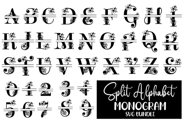 Split Monogram Alphabet SVG Bundle SVG Svgcraft 
