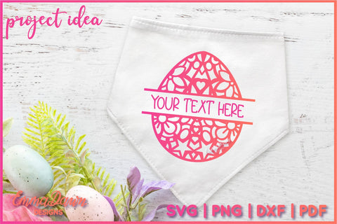 Split Monogram Easter Egg SVG | Mandala Easter Bunny SVG SVG Emma Dawn Designs 