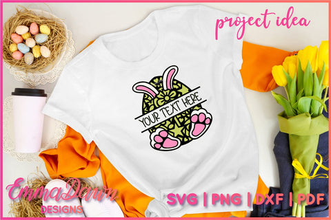 Split Monogram Easter Egg SVG | Mandala Easter Bunny SVG SVG Emma Dawn Designs 