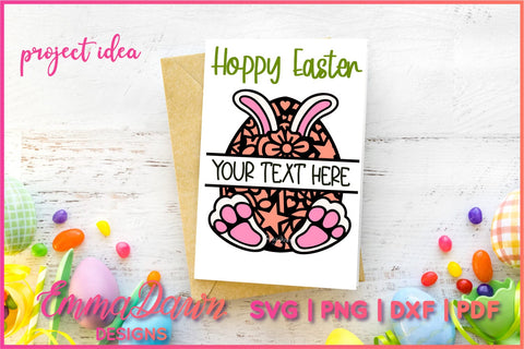 Split Monogram Easter Egg SVG | Mandala Easter Bunny SVG SVG Emma Dawn Designs 