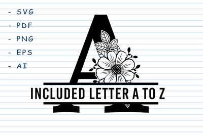 Split Monogram Letters Svg Set A-Z, Floral Split Letters Svg, Floral Split Alphabet Svg, FLoral Split Font Svg SVG D2PUTRI, SVG BUNDLE, SUBLIMATION BUNDLE, T SHIRT DESIGNS BUNDLE 