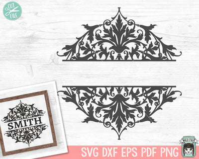 Split Monogram Medallion Frame SVG Cut File SVG Wild Pilot 