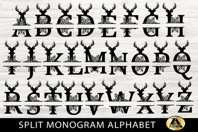 Split Monogram SVG Bundle Christmas Monogram Alphabet SVG Cut Files SVG zoellartz 