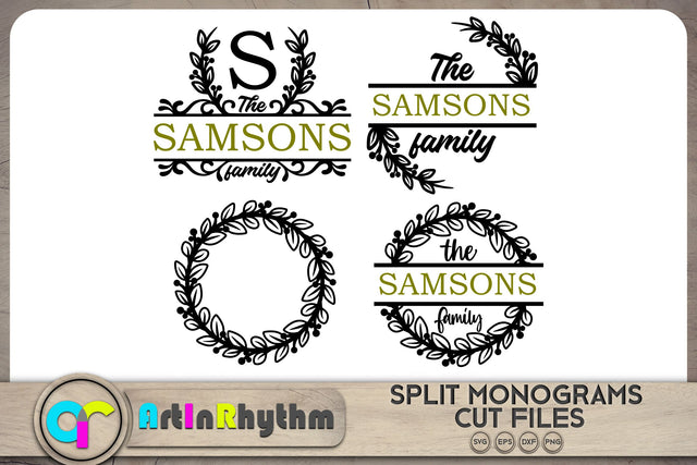 Split monogram SVG bundle SVG Artinrhythm shop 