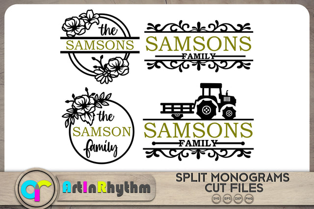 Split monogram SVG bundle SVG Artinrhythm shop 
