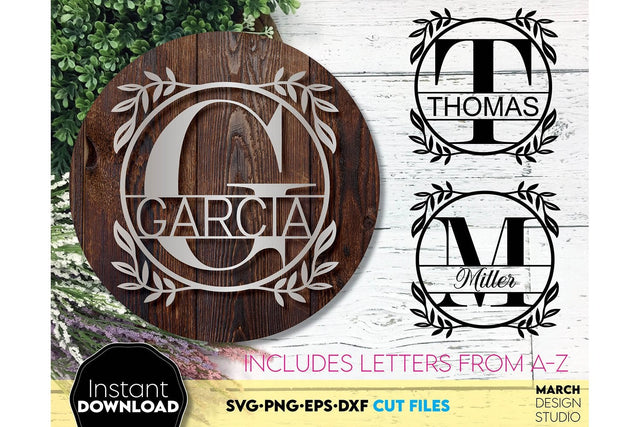 Split Monogram SVG, Monogram Letter SVG, Monogram SVG Alphabet SVG SVG March Design Studio 
