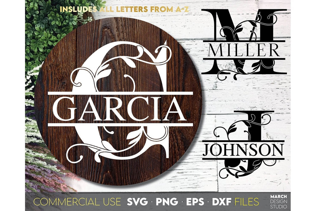 Split Monogram SVG, Monogram Letter SVG, Monogram SVG Files - So Fontsy