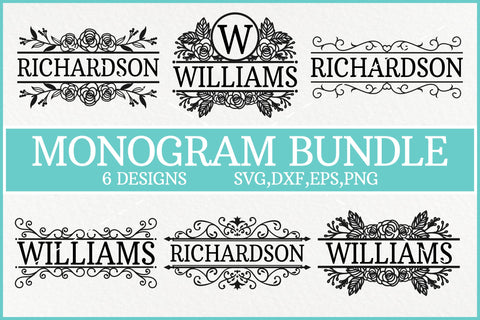 Split Monogram Svg, Monogram Svg, Floral Monogram Svg Bundle SVG Pinoyart Kreatib 