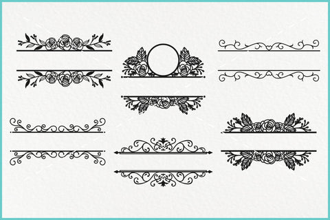 Split Monogram Svg, Monogram Svg, Floral Monogram Svg Bundle SVG Pinoyart Kreatib 