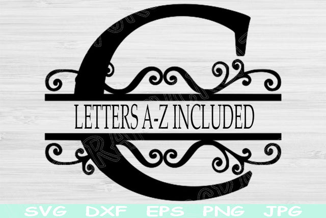 Split Monogram Svg, Split Letter Svg. Alphabet Svg Files for Cricut, Silhouette, and Glowforge SVG TiffsCraftyCreations 