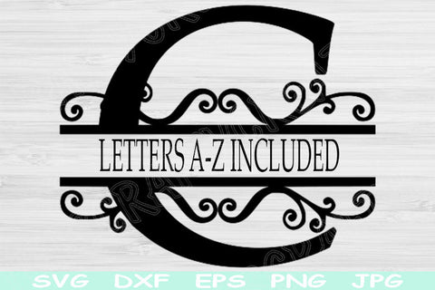 Split Monogram Svg, Split Letter Svg. Alphabet Svg Files for Cricut, Silhouette, and Glowforge SVG TiffsCraftyCreations 