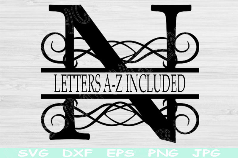 Split Monogram Svg, Split Letter Svg Dxf, Eps, Png Instant Digital ...