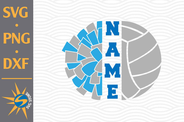 Split Pom Pom Volleyball SVG, PNG, DXF Digital Files Include SVG SVGStoreShop 