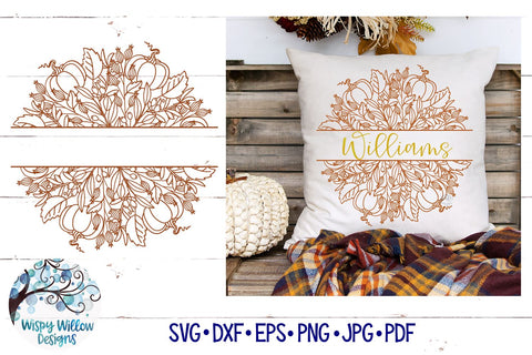 Split Pumpkin Mandala SVG SVG Wispy Willow Designs 