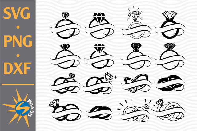 Split Ring Wedding SVG, PNG, DXF Digital Files Include SVG SVGStoreShop 