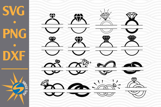 Split Ring Wedding SVG, PNG, DXF Digital Files Include SVG SVGStoreShop 