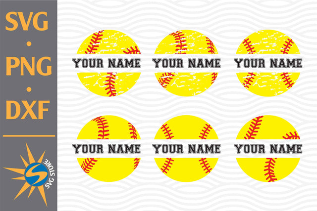 Split Softball SVG, PNG, DXF Digital Files Include SVG SVGStoreShop 