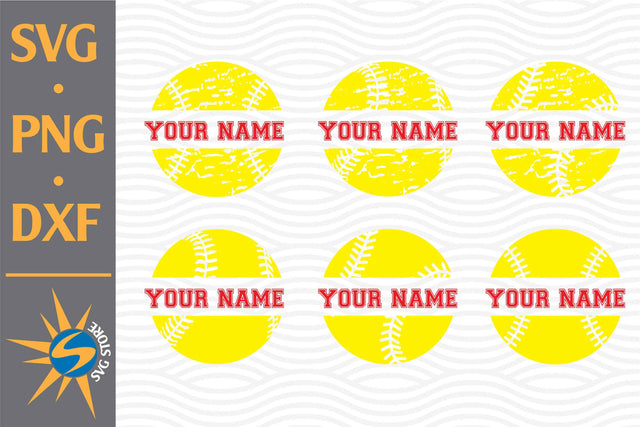 Split Softball SVG, PNG, DXF Digital Files Include SVG SVGStoreShop 