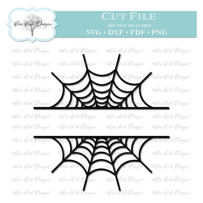 Split Spider Web SVG DXF PNG Cut File SVG One Oak Designs 