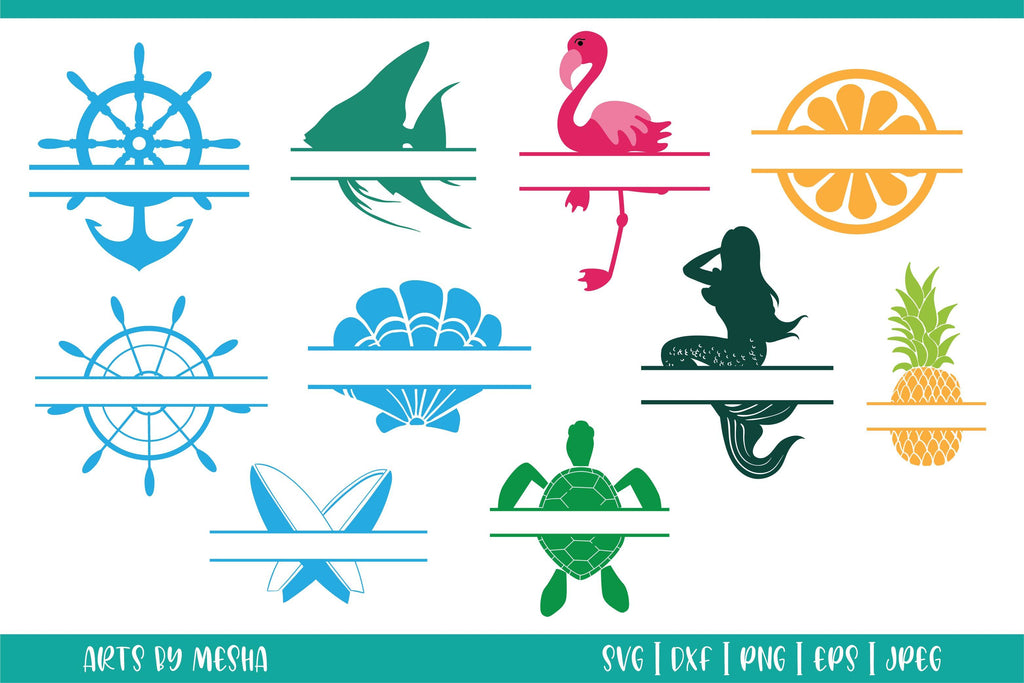 Split Summer Monogram Svg Bundle - So Fontsy