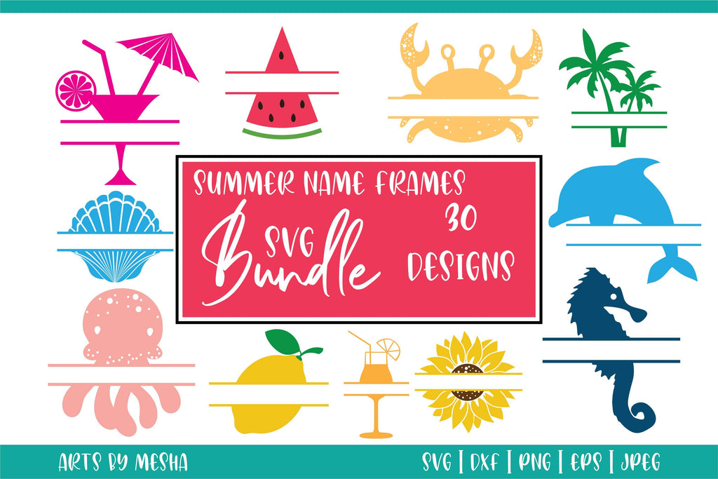 Split Summer Monogram Svg Bundle - So Fontsy