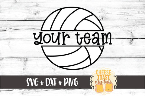 Split Volleyball Monogram - Volleyball SVG PNG DXF Cut Files SVG Cheese Toast Digitals 