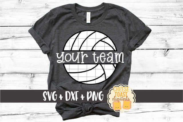 Split Volleyball Monogram - Volleyball SVG PNG DXF Cut Files SVG Cheese Toast Digitals 