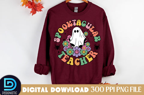 Spooktacular teacher, Halloween Teacher Sublimation Design Sublimation DESIGNISTIC 