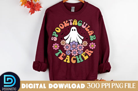 Spooktacular teacher, Halloween Teacher Sublimation Design Sublimation DESIGNISTIC 