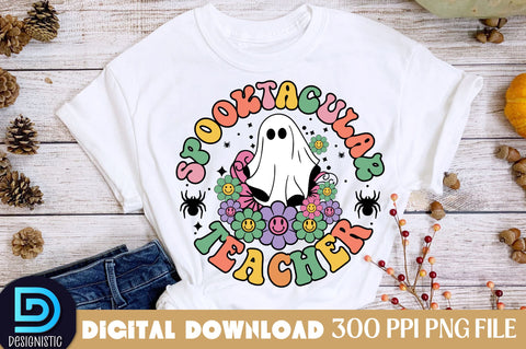 Spooktacular teacher, Halloween Teacher Sublimation Design Sublimation DESIGNISTIC 