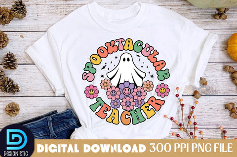 Spooktacular teacher, Halloween Teacher Sublimation Design Sublimation DESIGNISTIC 