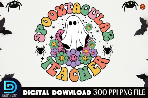 Spooktacular teacher, Halloween Teacher Sublimation Design Sublimation DESIGNISTIC 