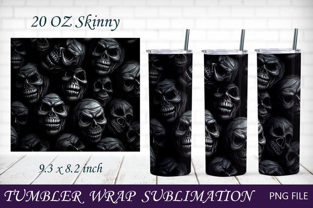 Spooky 20 oz tumbler, Halloween tumbler wrap png, Skulls sublimation Sublimation AnastasiyaArtDesign 