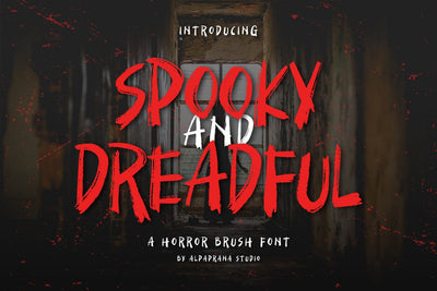 Spooky And Dreadful - Brush Font Font Alpaprana Studio 