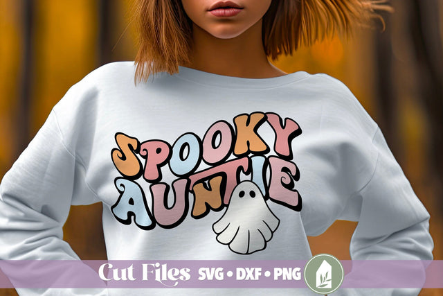 Spooky Auntie SVG, Retro Halloween Shirt Design SVG LilleJuniper 