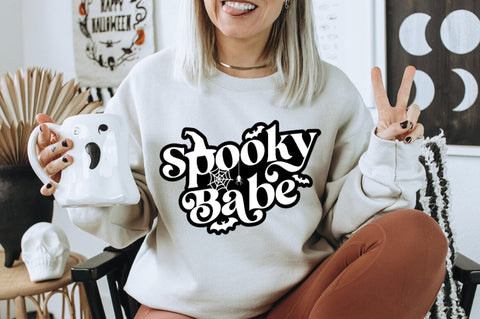 Spooky Babe Funny Retro Halloween SVG Pickled Thistle Creative 