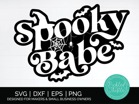Spooky Babe Funny Retro Halloween SVG Pickled Thistle Creative 
