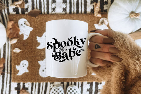 Spooky Babe Funny Retro Halloween SVG Pickled Thistle Creative 